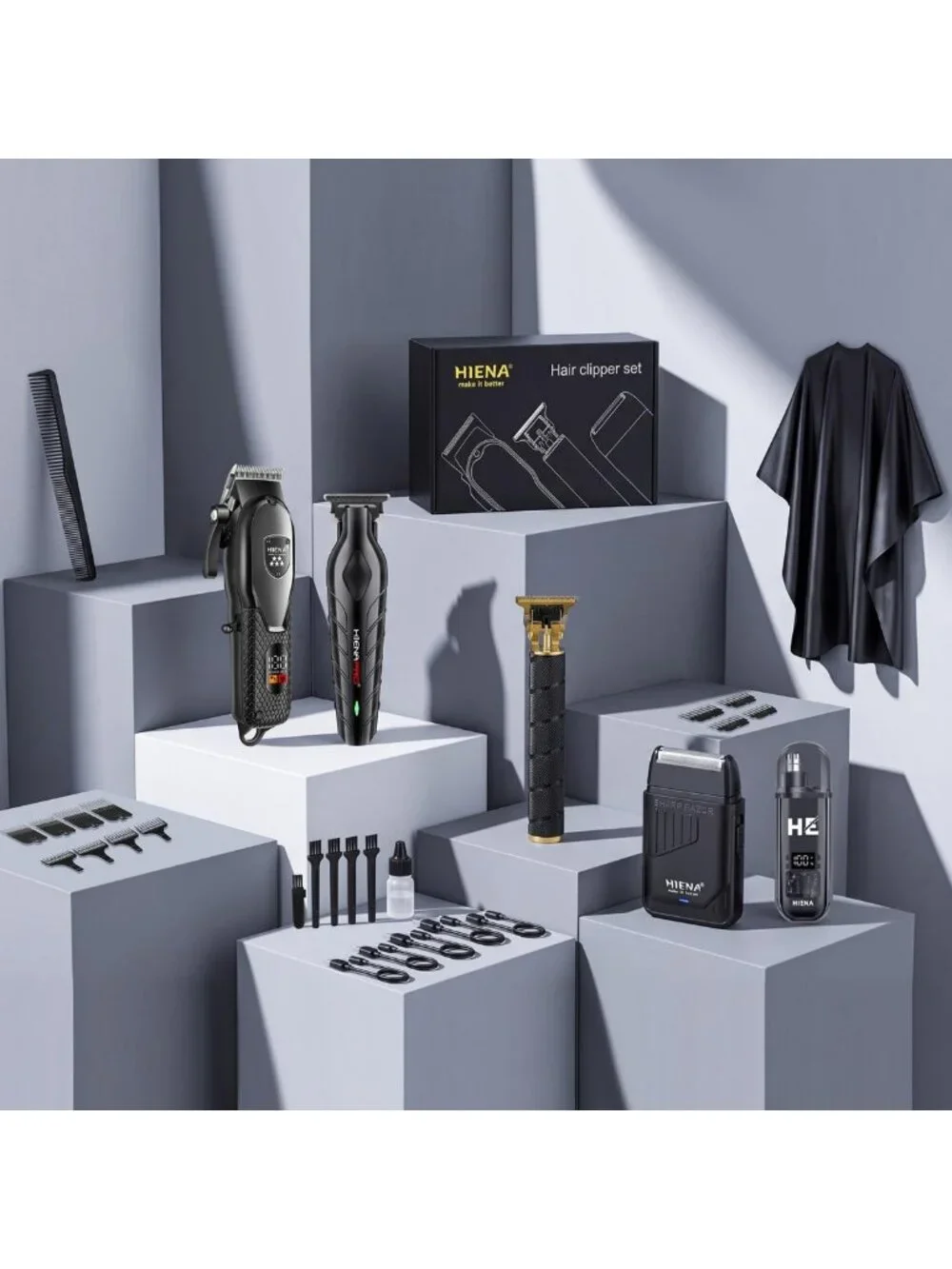 Cordless Hair Clippers & Beard Trimmer Kit - Professional Hair Cutting Tools
